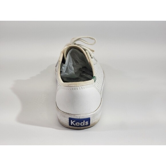 BF Women's Size 9 KEDS White Perforated Leather Lace Up Kickstart Sneakers Shoes - Picture 4 of 10